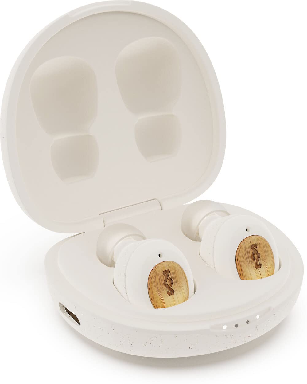 House of Marley True Wireless Champion Earphones - Compact Bluetooth 5.0 Earbuds, Up to 28 Hours Playtime with Quick Charge Rechargeable Case, Includes Comfortable Ear Gels, Eco Friendly Bamboo Design
