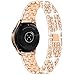 Supoix Compatible for Samsung Galaxy Watch 42mm Band, 20mm Crystal Rhinestone Diamond Metal Smartwatch Replacement Jewelry Bracelet for Galaxy Watch 42mm/Active 40mm-Rose Gold
