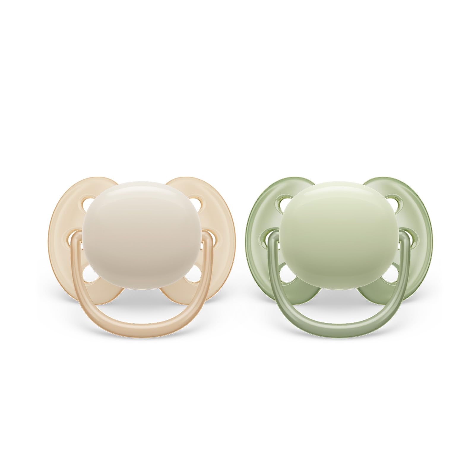 Philips Avent Ultra Soft Soother - 2 x Soft and Flexible Baby Soothers for Babies Aged 0‑6 Months, BPA-Free with Steriliser Carry Case (Model SCF091/05)