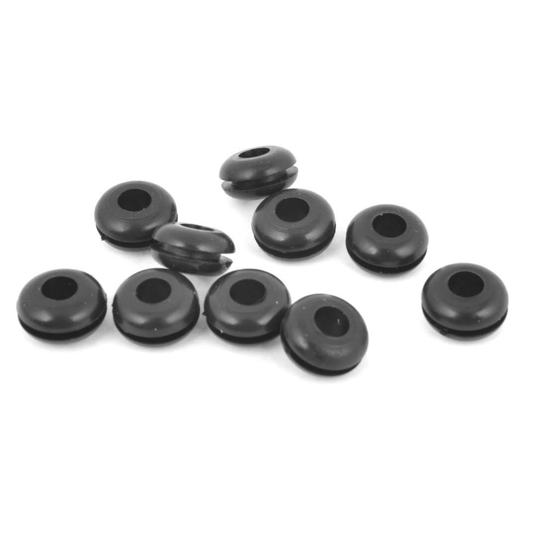 sourcing map Rubber Armature Wire Double Sided Grommet 5mm X 8mm 10 Pcs Black