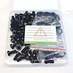Pzsmocn 150 Pieces/50 Sets M6*12 mm Plastic Black
