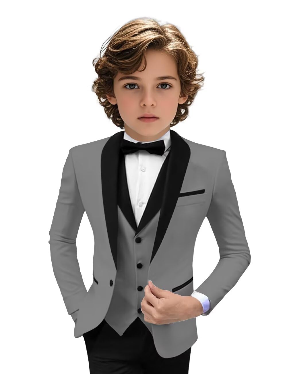 Tuxedo Suits for Boys 3 Pieces Slim Fit Boys Formal