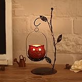 YOURNELO Cute Metal Owl Hanging Lanterns Candeholders for Decoration