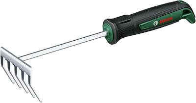 Bosch Garden Hand Tool Hand Rake Ergonomic Soft Grip Stainless Steel