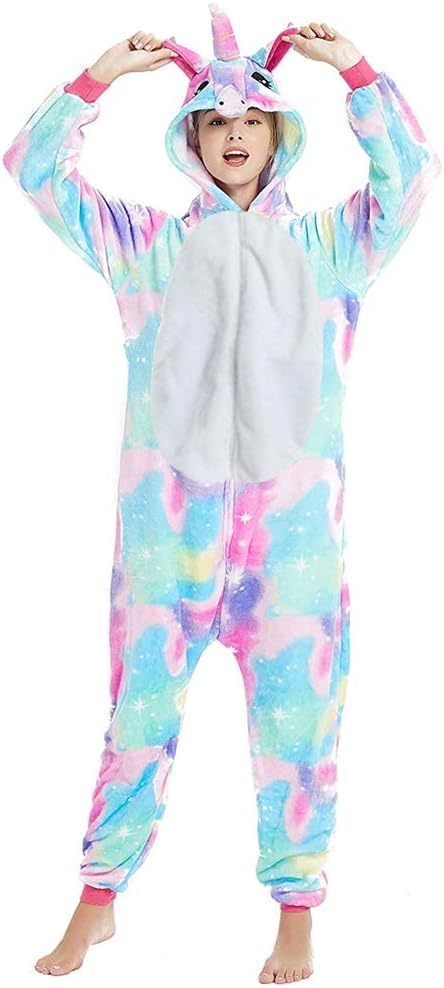 Unicorn Onesie Adult, Womens Cartoon Ainmal Pyjamas, Cosplay Costumes with Hoodie UK Size 8-22
