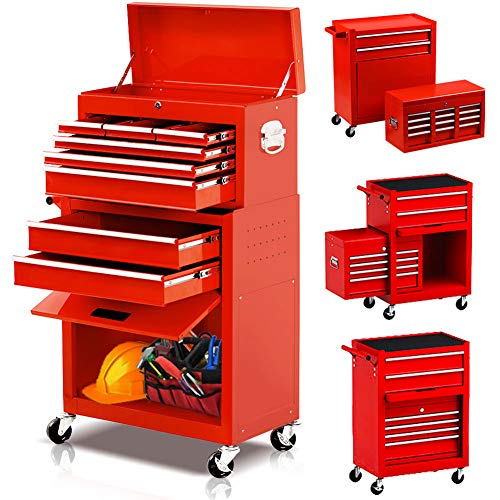 Big Rolling Tool Chest, 8 Drawer Large Capacity Tool Storage