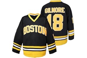 CZICVY Youth Boston #18 Hockey Jersey 90s Sports Movie Stitched Ice Hockey Jersey Black/White