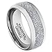 Fashion Month Men 8mm Silver Tungsten Carbide Ring Vintage Meteorites Pattern Wedding Engagement Band Domed Comfort Fit