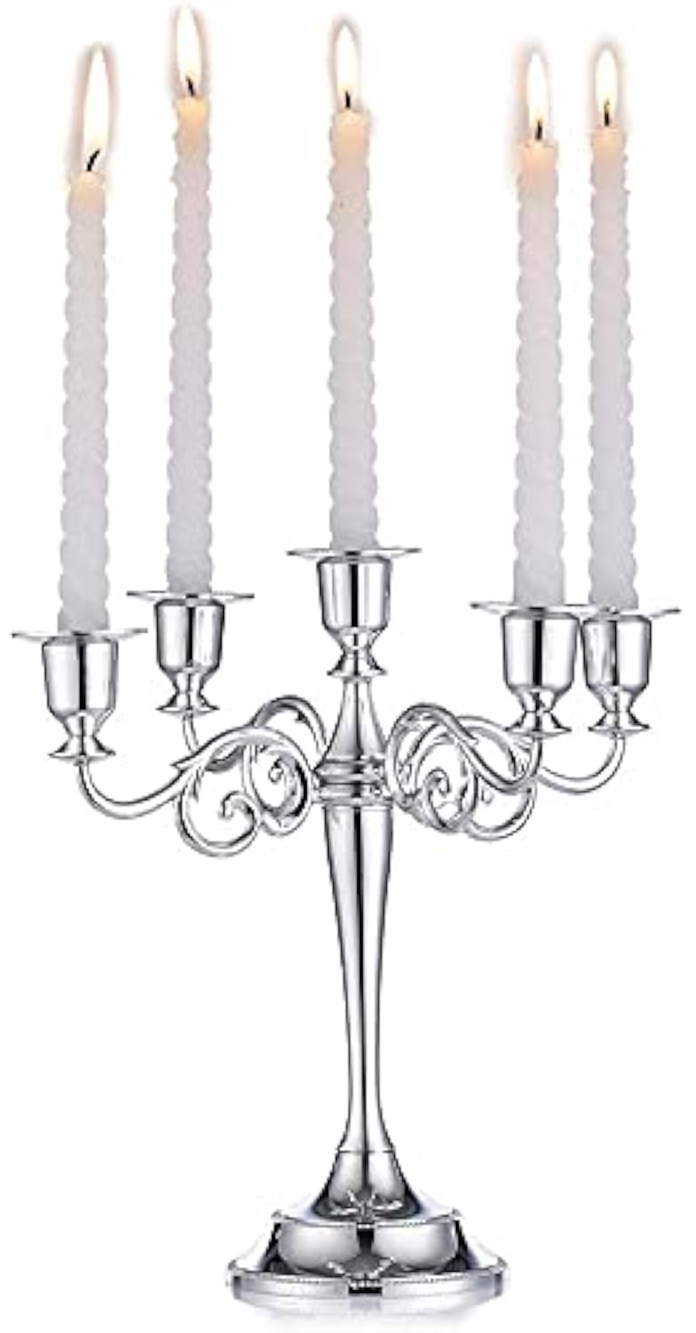 Candle Holder, Vintage Metal Pillar Wedding Party Decor Candlestick European Christmas Table Centrepiece Candle Stand (candle not included)