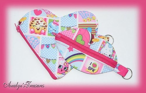 Set of 2 Small Reusable Fun Shapes Snack Bags, Shopkins Snack Pack, or Choose Other Characters, Reusable Sandwich Bag, Choose Fun Shapes