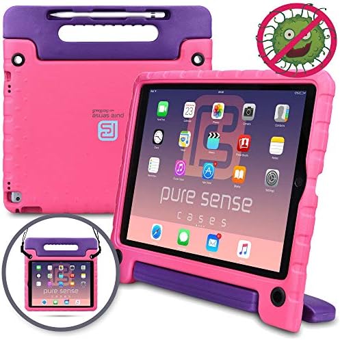 Pure Sense Buddy Antimicrobial Kids iPad Pro 11-inch Case for Kids, iPad Pro 11 2018 Case for Kids | Full Kit: Rugged Case Stand, Handle, Screen Protector, Strap and Spray