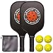 Amazin' Aces Pickleball Paddle Set | Pickleball Set Includes Two Graphite Pickleball Paddles + Four Balls + One Mesh Carry Bag | Premium Rackets Graphite Face & Polymer Honeycomb Core