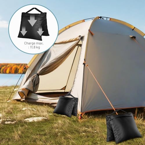 Victiv Set of 6 Heavy Duty Sand Bags, 57 x 26.5 cm Weight Bags for Photographic Tripod, 800D Oxford Sand Bags for Strengthening Weighting, Sand Bag for Garden, Tent, Parasol, Swing