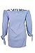 Simplee Apparel Women's Off the Shoulder Long Sleeve Knotted Top Blouse Navy