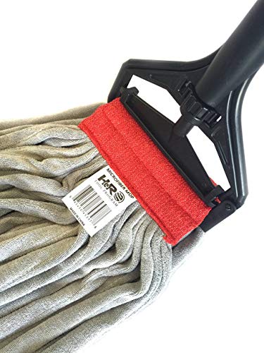 Hero Mop Head Replacement, Commercial Mop, Microfiber Mop Head with Nylon Scrubbing Pad - Red