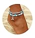 Starfish Turtle Anklets Multiple Layered Boho Gold Chain Anklet Mermaid Tail Heart Beach Rhinestone Turquoise Stone Charm Anklet