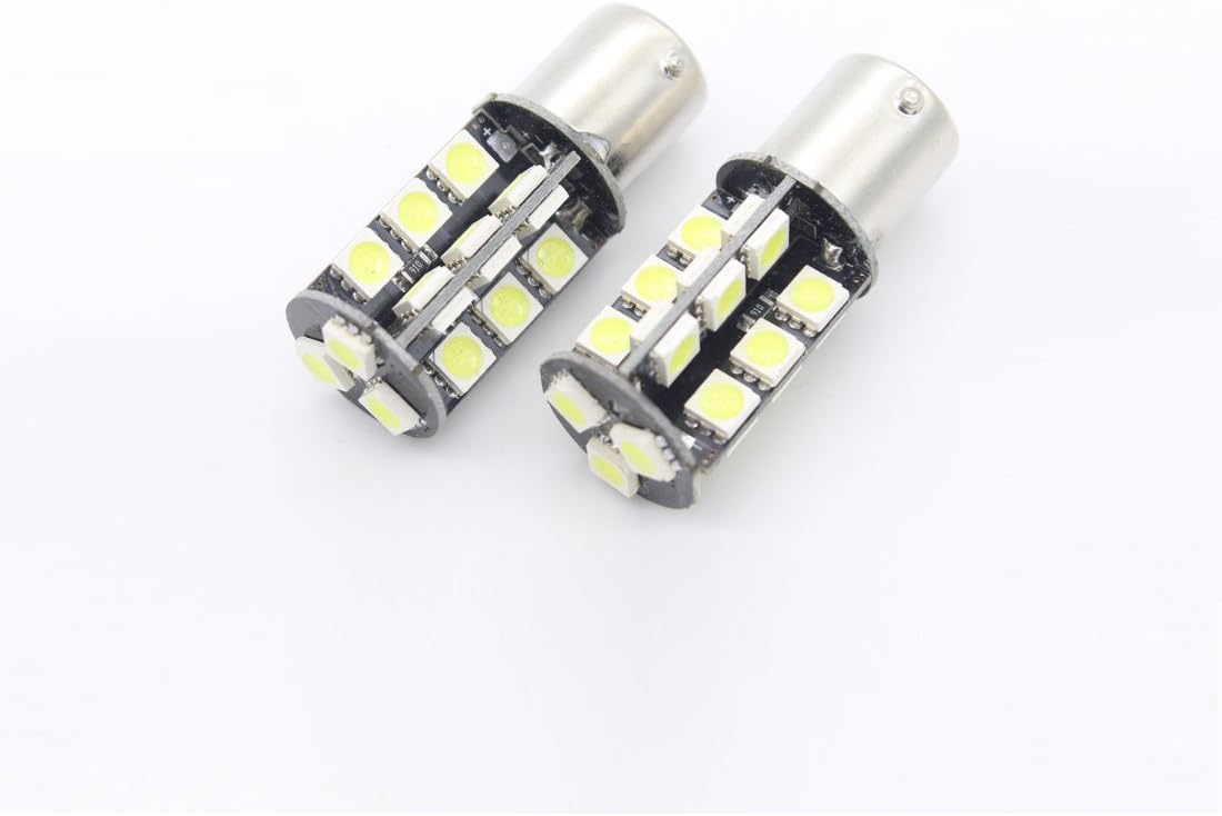 CANBUS ERROR FREE BAU15S 581 21w 1156 BULB INDICATOR ORANGE AMBER 27 SMD white 2x