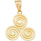 Certified 10k Gold Irish Celtic Knot Triskele Triple Spiral Charm Pendant