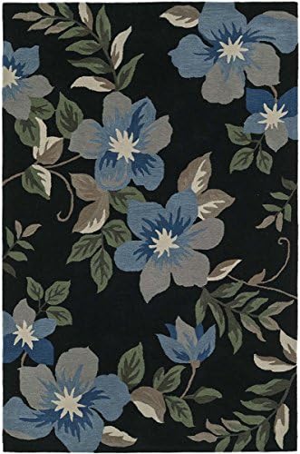 Dalyn Maui Area Rug MM6 Mm6 Black Black Vines Flowerbuds 3' 6" x 5' 6" Rectangle
