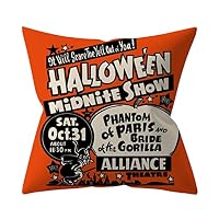 BINGMAX Happy Halloween Decoration Throw Pillow Case Black Cat Pumpkin Witch Print Peach Velvet Cushion Cover for Car Sofa Bed Couch