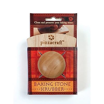 Pizzacraft Hardwood Handled Pizza Stone Scrubber Brush with Stainless Steel Bristles