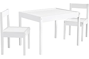 Baby Relax Hunter 3-Piece Kiddy Table & Chair Kids Set, White