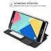 A5 Case, SAVFY Window View Stand Premium Protective PU Leather Cover Case for Samsung Galaxy A5 2016 - Black