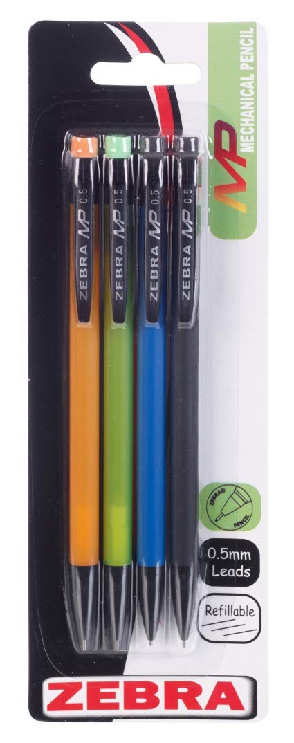 Zebra Mechanical Pencil - Assorted Barrels (Pack of 4)