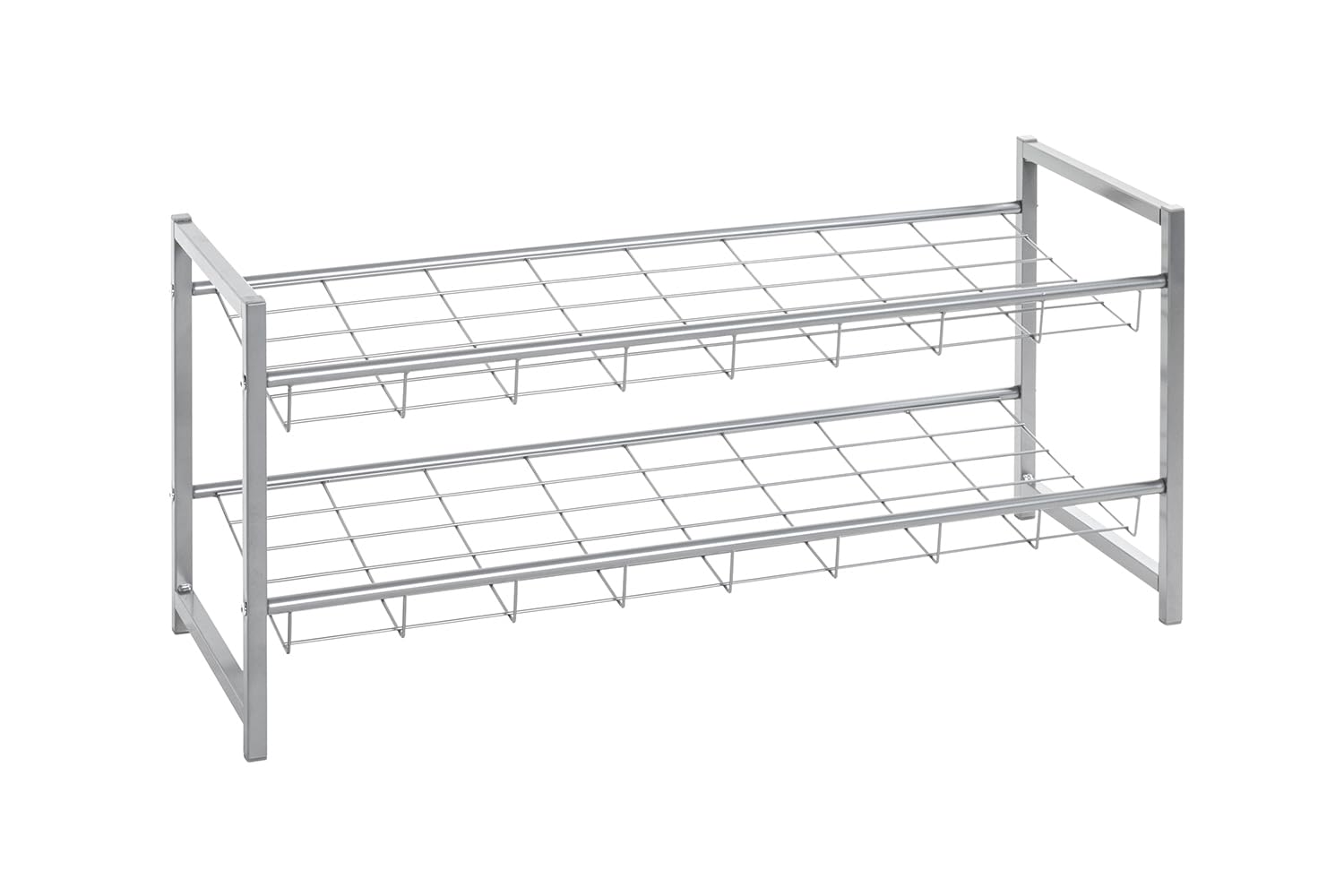 HAKU Shoe-Rack Alu, Metal - Dim.: W 80 cm X H 38 cm X D 30 cm, Style: Modern