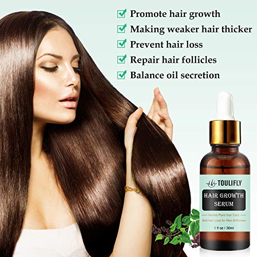 TOULIFLY Hair Growth Serum Hair Growth Treatment Oil Hair Regrowth Serum Anti-hair Loss Hair Treatment for Thinning Balding Hair Promotes Hair Growth for Men Women