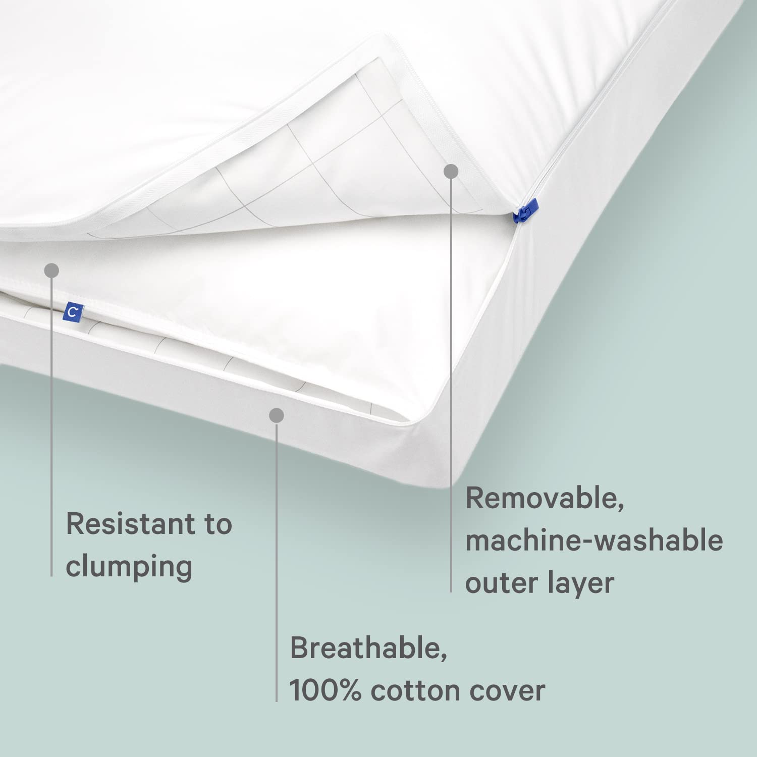Casper Sleep Original Hybrid, California King,Light Gray & Original