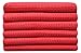 SINLAND Microfiber Waffle Weave Kitchen Dish Rags Fast Drying Towels Dish Cloths Cleaning Cloth 12Inchx12Inch Red 6pack
