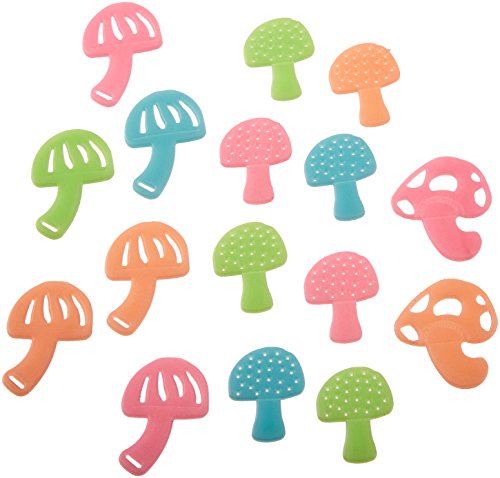 Vibe Glow In The Dark Multicolor Groovy Shrooms, 24 Piece
