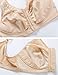Delimira Women's Front Closure Full Coverage Wirefree Racerback Lace Plus Size Bra Beige 38D