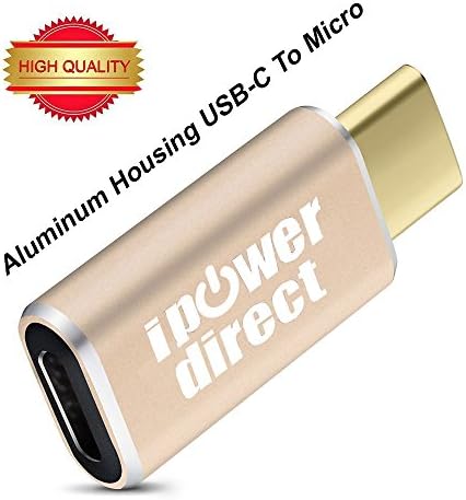 iPowerdirect® USB-C (Type C) To Micro USB Adapter Premium Quality Aluminum Housing For New Macbook 12" ChromeBook Pixel Asus Zen AiO Nokia N1 OnePlus 2 Nexus 6P 5X Lumia950XL etc