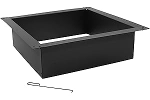 Sunnydaze Fire Ring for Outside - Wood-Burning Metal Fire Pit Ring Insert - Above or In-Ground DIY - 36-Inch Square Outer/30-Inch Square Inner Diameter