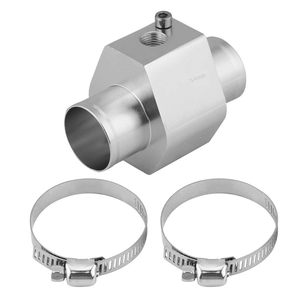 Ejoyous Aluminum Water Temperature Temp Sensor Gauge Joint Pipe Radiator Hose Adapter(34MM)