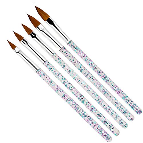 BKpearl 14 Pieces 3D Nail Art Brushes, Nail Liner Ombre Brush Nail Painting Design Pen Brushes Dotting Tools Set Acrylic Rhinestone Handles Nail Art Pens
