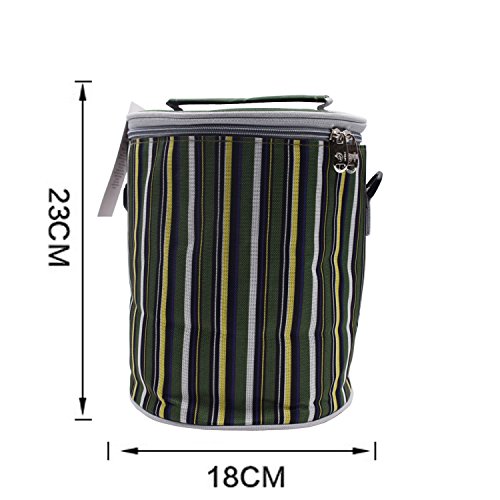 Thermal Cooler Insulated Lunch Bag, WITERY Zipper New Waterproof Nylon Lunch Bag Tote Insulated Thermal/Insulated Cooler Lunch Box Sack Picnic Storage Carry Case Pouch Tote Bag Lunch Kit - Thumbnail 4