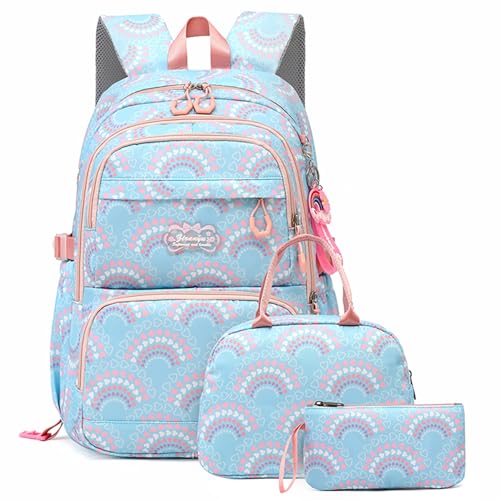Mfikaryi Kids Girls Backpack with Lunch Box Cute Girls Bookbag… at Amazon