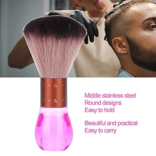 Hair Sweep, Portable Soft Barber Neck Face Duster Brush Hair Dust Cleaning Sweeping Brush(Pink)
