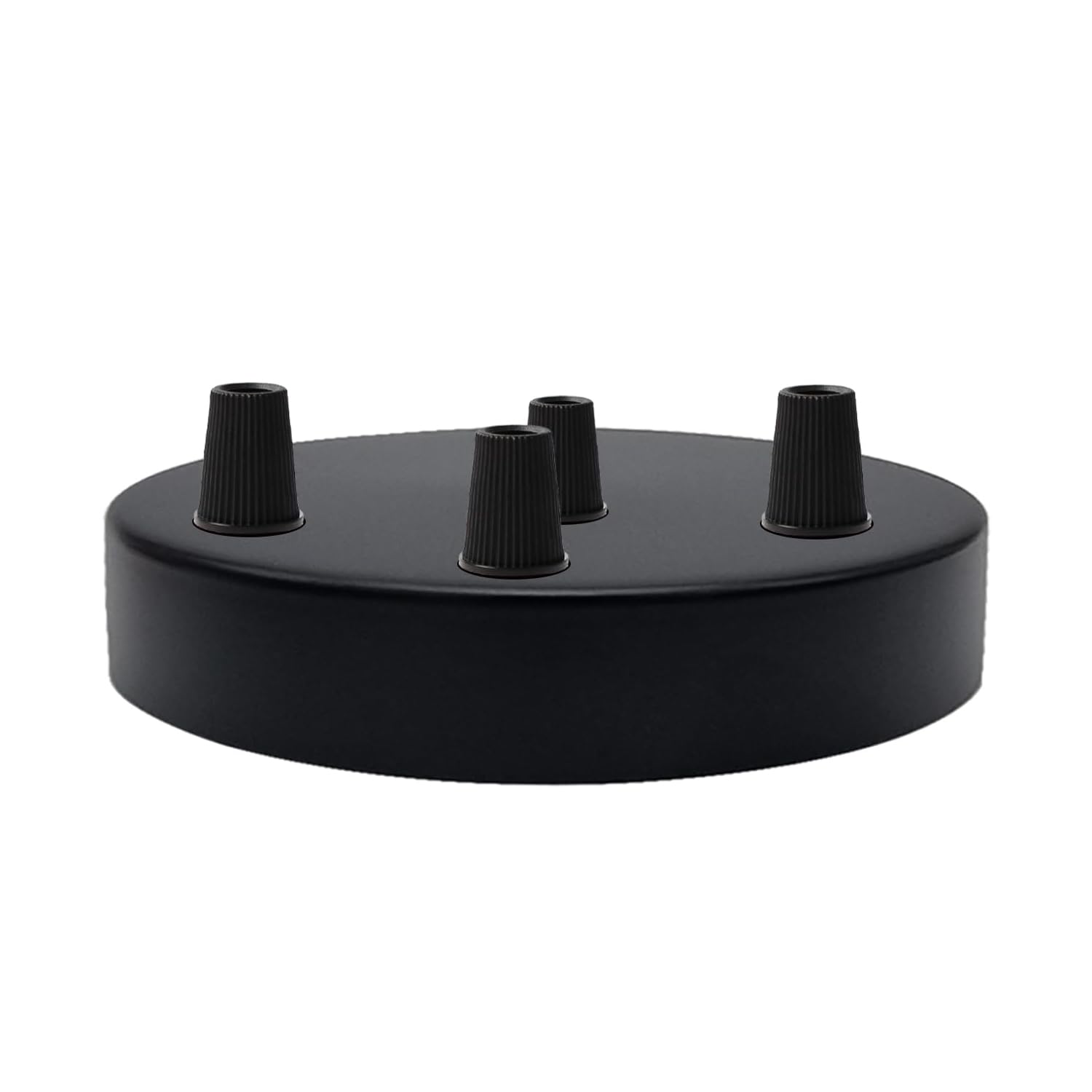 4 Way Ceiling Rose 120mm Round Metal Pendant Light Canopy Plate Black Ceiling Fitting For Four Pendant Lights Modern Loft Cluster Lighting Fixture For Hanging Lamp Shades UK Mains Lighting Accessory