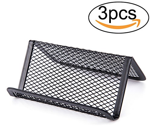 Penta Angel Metal Mesh Desk Business Card File Collection Holder Display Office Name Card Organizer for Men and Women, 3PCS - Thumbnail 4