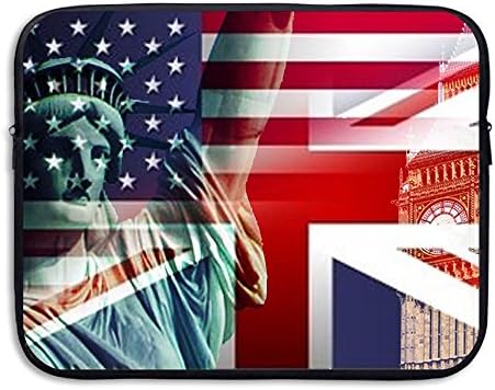 Mr.Roadman Laptop Sleeve Bag US Flag And UK Flag Briefcase Sleeve Bags Cover Computer Liner Case Waterproof Computer Portable Bags