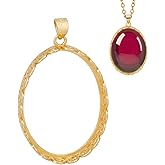 BENECREAT 925 Sterling Silver Crown Bezel Cup Tray Pendant, Gold Handmade Pendant Blank for Necklace Bracelet Jewelry Making