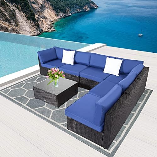 Kinfant Outdoor Patio Furniture Sofa Sectional Patio Couch Rattan