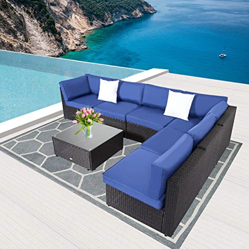 Kinfant Outdoor Patio Furniture Sofa Sectional Patio Couch Rattan