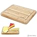 Pratico Kitchen Small Bamboo Cutting Board and Serving Tray with Juice Groove, 8 x 6 inch