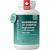 Magnesium 3X Complex – Bisglycinate, L-Threonate & Taurate – 3-in-1 Supplement for Brain, Muscle & Heart Support – 200mg Elem
