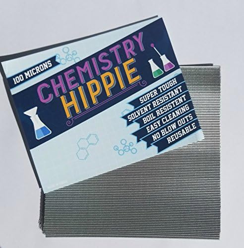 Chemistry Hippie | 6-pack Essential Oil Concentrate Filter | Ultra Strong 5x5 Inch Sheets | Micron Screens (100 micron stainless steel)